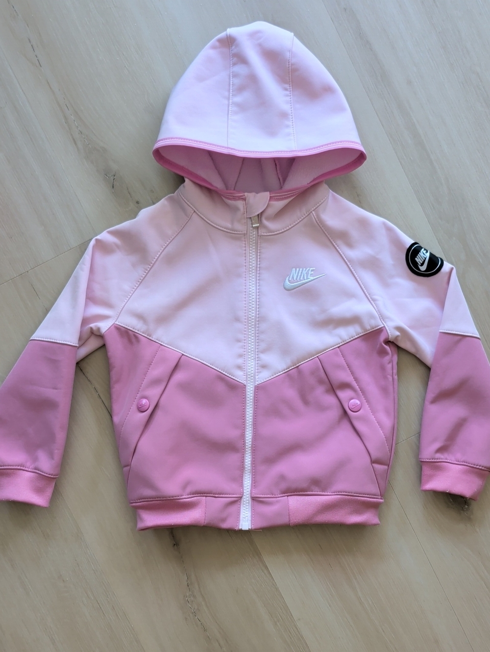 Nike Two Tone Pink Insulated Fall Spring Rain Wind Hooded Jacket 3T 2-3Y Girls